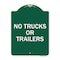 Signmission Designer Series Sign-No Trucks or Trailers, Green & White Aluminum Sign, 18" x 24", GW-1824-23556 A-DES-GW-1824-23556 - alternate 1